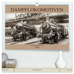 Dampflokomotiven – dampfende Stahlkolosse (hochwertiger Premium Wandkalender 2024 DIN A2 quer), Kunstdruck in Hochglanz von Brunner-Klaus,  Liselotte