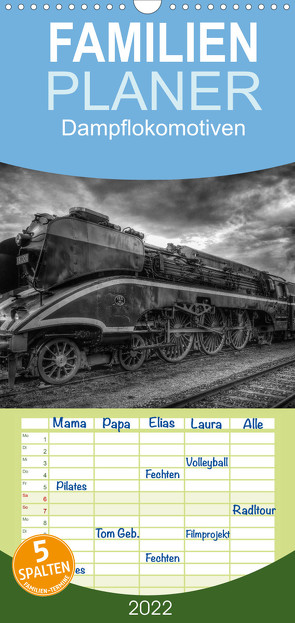 Familienplaner Dampflokomotiven (Wandkalender 2022 , 21 cm x 45 cm, hoch) von Jonas,  Dirk