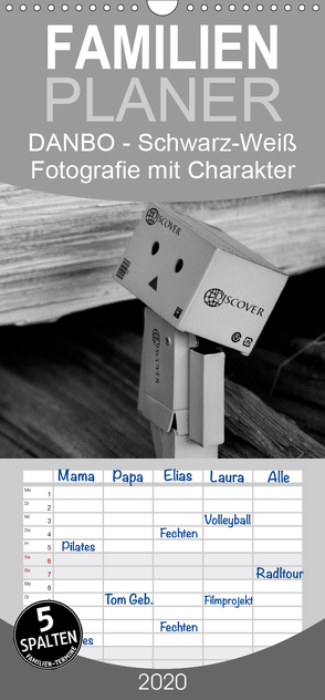 Danbo – Schwarz-Weiß Fotografie mit Charakter – Familienplaner hoch (Wandkalender 2020 , 21 cm x 45 cm, hoch) von Moßhammer,  Natalie