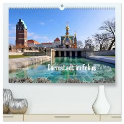 Darmstadt im Fokus (hochwertiger Premium Wandkalender 2024 DIN A2 quer), Kunstdruck in Hochglanz von Bodentaff,  Petrus