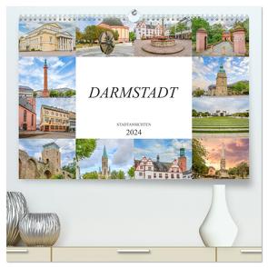 Darmstadt Stadtansichten (hochwertiger Premium Wandkalender 2024 DIN A2 quer), Kunstdruck in Hochglanz von Meutzner,  Dirk