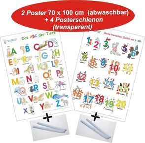 Das ABC der Tiere + Meine tierischen Zahlen von 1-20 + Posterschienen von Haurand,  Chiara, Momm,  Helga