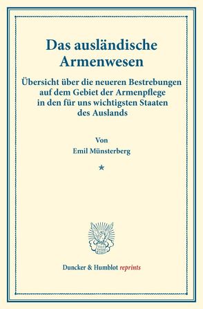 Das ausländische Armenwesen. von Münsterberg,  Emil