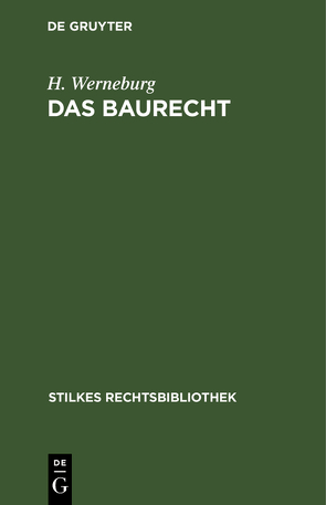 Das Baurecht von Werneburg,  H.