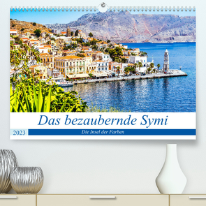 Das bezaubernde Symi (Premium, hochwertiger DIN A2 Wandkalender 2023, Kunstdruck in Hochglanz) von Rogalski,  Solveig