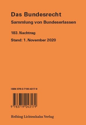 Das Bundeserecht, N 183 von Brüstlein,  Manuela