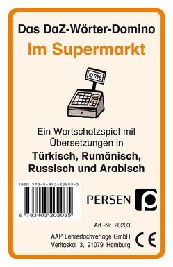 Das DaZ-Wörter-Domino: Im Supermarkt von Kirschbaum,  Klara, Welfenstein,  Luise