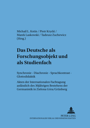 Das Deutsche als Forschungsobjekt und als Studienfach von Kotin,  Michail L, Krycki,  Piotr, Laskowski,  Marek, Suchewicz,  Tadeusz