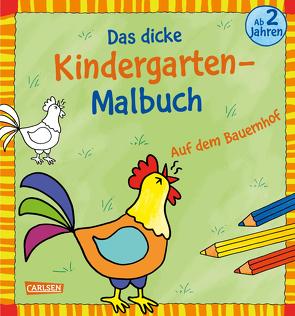 Das dicke Kindergarten-Malbuch: Auf dem Bauernhof von Mensing,  Katja