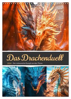 Das Drachenduell (Wandkalender 2024 DIN A3 hoch), CALVENDO Monatskalender von Gierok-Latniak,  Steffen