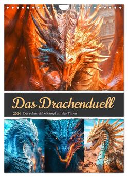 Das Drachenduell (Wandkalender 2024 DIN A4 hoch), CALVENDO Monatskalender von Gierok-Latniak,  Steffen
