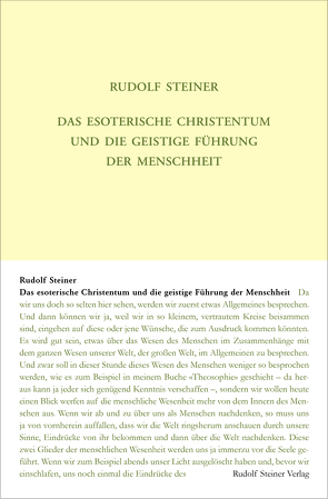 Das esoterische Christentum und die geistige Führung der Menschheit von Steiner,  Rudolf