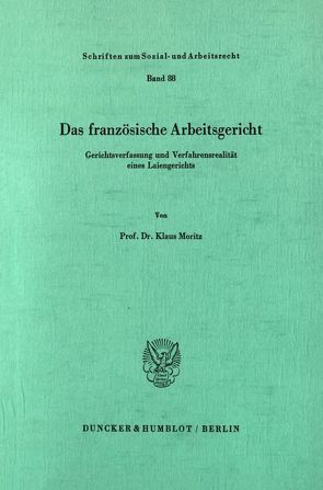 Das französische Arbeitsgericht. von Moritz,  Klaus