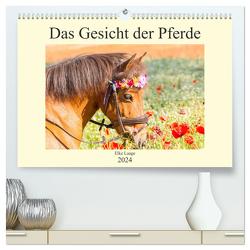 Das Gesicht der Pferde (hochwertiger Premium Wandkalender 2024 DIN A2 quer), Kunstdruck in Hochglanz von Laage,  Elke