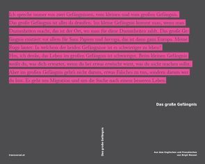 Das große Gefängnis von Baker,  Catherine, Benotman,  Abdel Hafed, Davis,  Angela Y, di Giorgi,  Alessandro, Gondal,  Faraz, Gordon,  Avery F., Guattari,  Félix, Hammani,  Billel, Kader,  Simo, Khider,  Christophe, Mennel,  Birgit, Mokre,  Monika, Musafir,  Said, Oujdi, Ricordeau,  Gwénola, Rodriguez,  Dylan, S.,  Simon, Sayad,  Abdelmalek, Steiger,  Franck, Tarrius,  Alain, Tevanian,  Pierre, Zaaitar,  Yassine