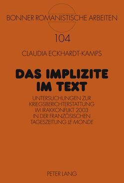 Das Implizite im Text von Eckhardt-Kamps,  Claudia