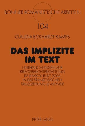 Das Implizite im Text von Eckhardt-Kamps,  Claudia