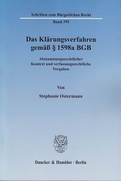 Das Klärungsverfahren gemäß § 1598a BGB. von Ostermann,  Stephanie