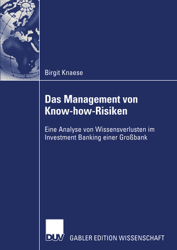 Das Management von Know-how-Risiken von Knaese,  Birgit