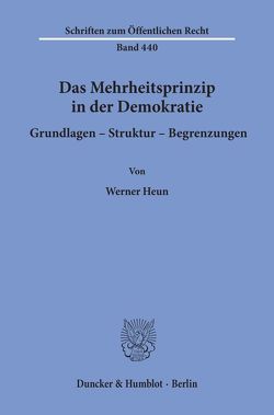 Das Mehrheitsprinzip in der Demokratie. Grundlagen – Struktur – Begrenzungen. von Heun,  Werner