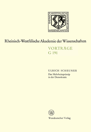 Das Mehrheitsprinzip in der Demokratie von Scheuner,  Ulrich