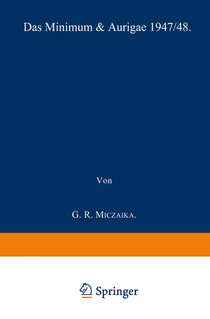 Das Minimum von zeta Aurigae 1947/48 von Miczaika,  Gerhard R.