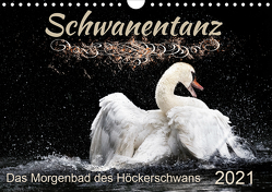 Das Morgenbad des Höckerschwans (Wandkalender 2021 DIN A4 quer) von Banker,  Sylvio