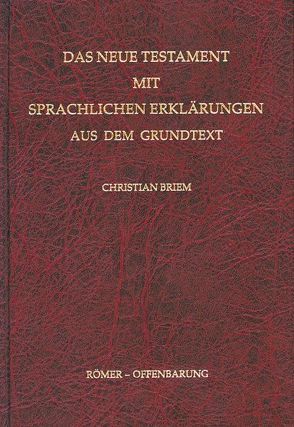 Das Neue Testament mit sprachlichen Erklärungen aus dem Grundtext von Briem,  Christian
