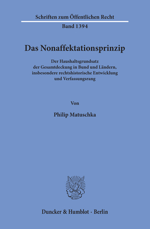 Das Nonaffektationsprinzip. von Matuschka,  Philip