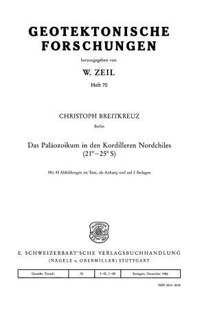 Das Paläozoikum in den Kordilleren Nordchiles von Breitkreuz,  Christoph