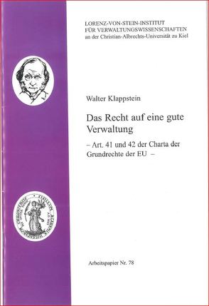 Das Recht auf eine gute Verwaltung von Klappstein,  Walter