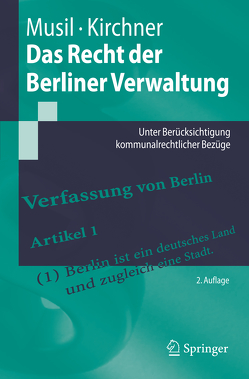 Das Recht der Berliner Verwaltung von Kirchner,  Sören, Musil,  Andreas