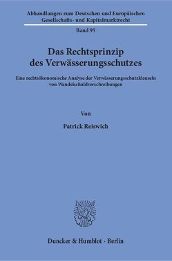 Das Rechtsprinzip des Verwässerungsschutzes. von Reiswich,  Patrick