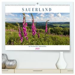 Das Sauerland im Wechsel der Jahreszeiten (hochwertiger Premium Wandkalender 2024 DIN A2 quer), Kunstdruck in Hochglanz von Bücker,  Heidi