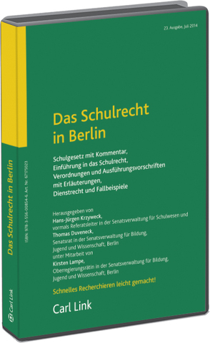Das Schulrecht in Berlin von Duveneck,  Thomas, Krzyweck,  Hans J