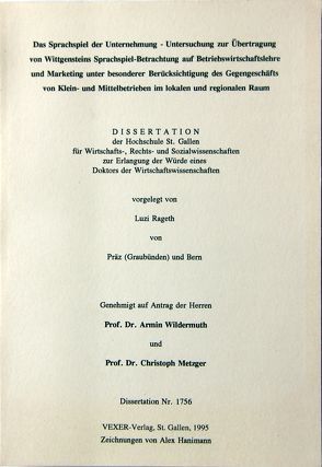 Das Sprachspiel der Unternehmung – Untersuchung zur Übertragung von Wittgensteins Sprachspiel von Hanimann,  Alex, Rageth,  Luzi