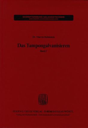 Das Tampongalvanisieren / Das Tampongalvanisieren (Teil 2) von Rubinstein,  Marvin
