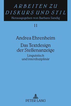 Das Textdesign der Stellenanzeige von Ehrenheim,  Andrea