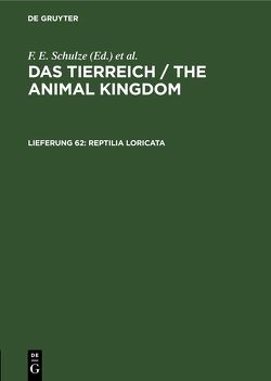 Das Tierreich / The Animal Kingdom / Reptilia Loricata von Werner,  Franz