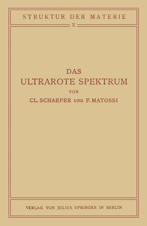 Das Ultrarote Spektrum von Matossi,  NA, Schaefer,  NA