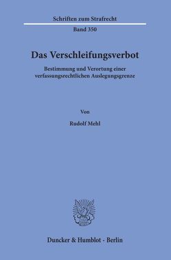 Das Verschleifungsverbot. von Mehl,  Rudolf