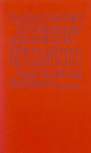 Das Widerstandsargument in der Erkenntnistheorie von Schmidt,  Burghart