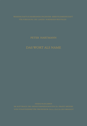 Das Wort als Name von Hartmann,  Peter