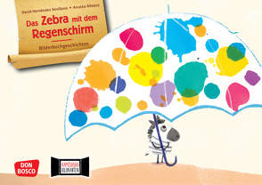Das Zebra mit dem Schirm. Kamishibai Bildkartenset von Allepuz,  Anuska, Hernández Sevillano,  David