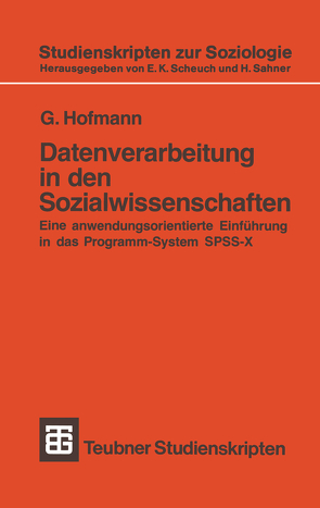 Datenverarbeitung in den Sozialwissenschaften von Hofmann,  G.