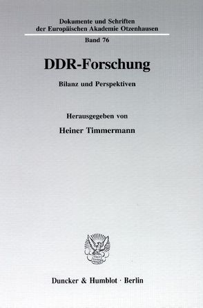 DDR-Forschung. von Timmermann,  Heiner