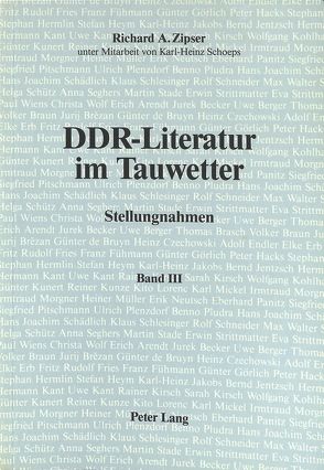 DDR-Literatur im Tauwetter von Zipser,  Richard A.