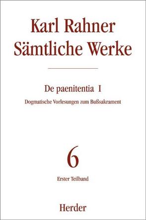 De paenitentia von Rahner,  Karl, Sattler,  Dorothea