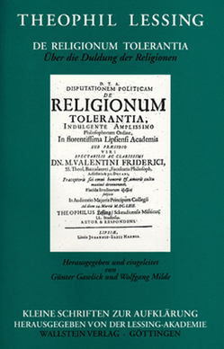 De Religionum Tolerantia von Gawlick,  Günter, Lessing,  Theophil, Milde,  Wolfgang