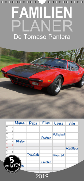 De Tomaso Pantera – Familienplaner hoch (Wandkalender 2019 <strong>21 cm x 45 cm</strong> hoch) von Bau,  Stefan